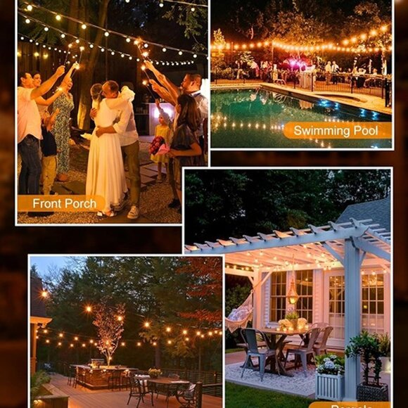 NEW Outdoor String Lights - Connectable Dimmable LED Patio String Lights - Picture 2 of 10